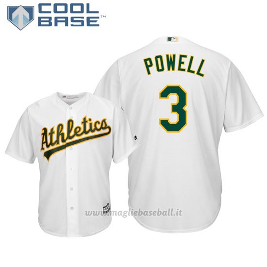 Maglia Baseball Uomo Oakland Athletics Boog Powell Cool Base Majestic 1ªBianco